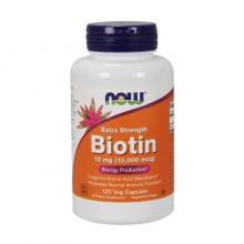 NOW Biotin 10 000 мкг – Биотин для волос, кожи и ногтей, 120 вегетарианских капсул