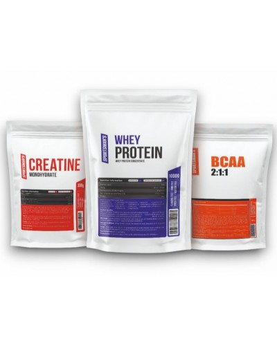 SPORTSMAN'S Комплект для набора мышечной массы (Whey Protein + Creatine + BCAA)