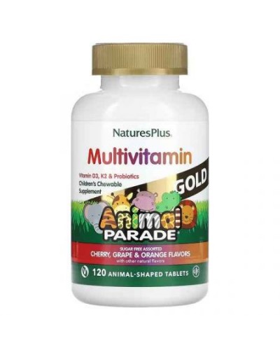 Nature’s Plus Gold Assorted Chewable — Мультивитамины для детей, жевательные таблетки, ассорти, 60 табл