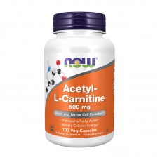 NOW Acetyl L-Carnitine 500 mg — Ацетил L-Карнитин, 100 вег капсул