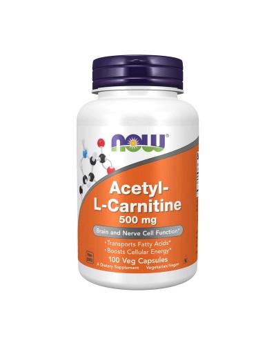 NOW Acetyl L-Carnitine 500 mg — Ацетил L-карнітин, 100 вег капсул