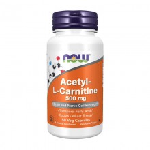 NOW Acetyl L-Carnitine 500 mg — Ацетил L-Карнитин, 50 вег капсул