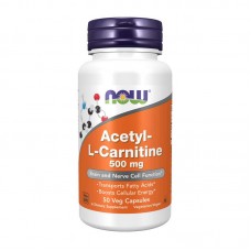 NOW Acetyl L-Carnitine 500 mg — Ацетил L-карнітин, 50 вег капсул