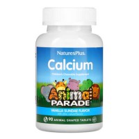 Nature’s Plus Animal Parade Calcium Vanilla Sundae — Детский кальций, жевательные таблетки, 90 табл