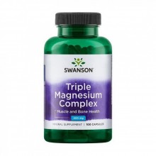 Swanson Triple Magnesium Complex 400 mg — Тройной Магний 400 мг, 100 вегетарианских капсул
