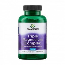 Swanson Triple Magnesium Complex 400 mg — Тройний Магній 400 мг, 100 веганських капсул