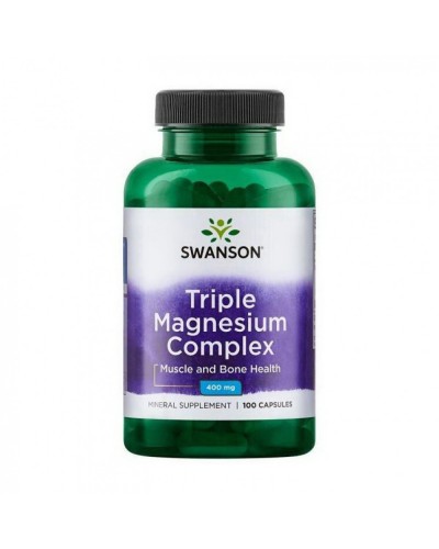 Swanson Triple Magnesium Complex 400 mg — Тройний Магній 400 мг, 100 веганських капсул