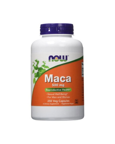 NOW Maca 500 mg – Корінь Маки, підтримка енергії та тонусу організму, 250 капсул