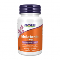 NOW Melatonin 3 mg – Мелатонин, поддержка сна и циркадных ритмов, 60 капсул