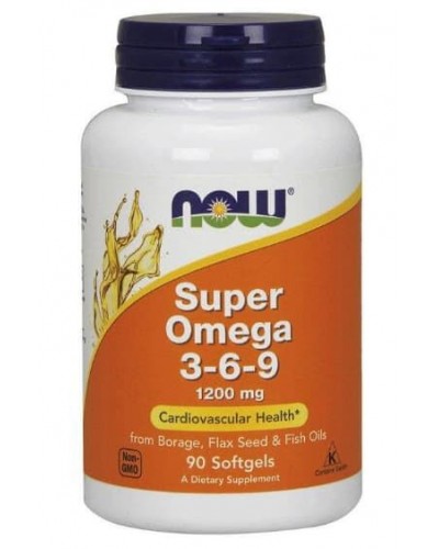 NOW Super Omega 3-6-9 1200 mg – Комплекс омега для серця, судин і шкіри, 90 капсул