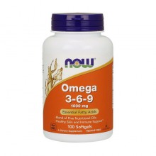 NOW Omega 3-6-9 1000 mg – Омега 3-6-9 для сердца, мозга и суставов, 100 капсул