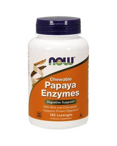 NOW Papaya Enzyme – фермент папаї для підтримки травлення, 180 жувальних таблеток