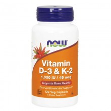 NOW Vitamin D-3 & K-2 1000 IU / 45 mcg 120 caps