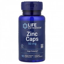 Life Extension Zinc Caps High Potency 50 mg — Цинк, 90 вег капсул