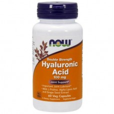 NOW Hyaluronic Acid 100 mg – поддержка суставов и кожи, 60 растительных капсул