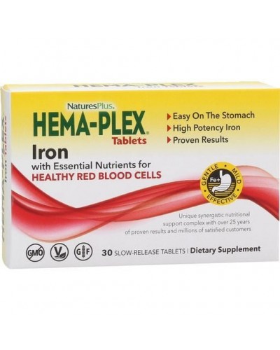 Nature's Plus Hema-Plex — Железо с витаминами группы B, 30 таблеток