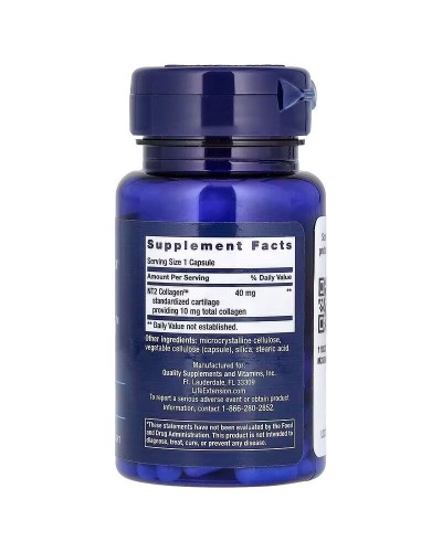 Life Extension NT2 Collagen, 40 mg — Коллаген NT2, 40 мг, 60 капсул