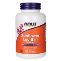 NOW Sunflower Lecithin 1200 mg – лецитин з соняшнику для печінки, мозку та клітин, 100 капсул