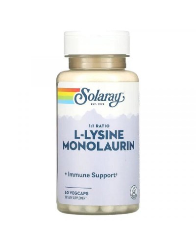 Solaray L-Lysine Monolaurin 1:1 Ratio — L-лизин + монолаурин, 60 капсул