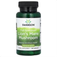 Swanson Full Spectrum® Lion's Mane Mushroom 500 mg — Гриб львина грива 500 мг, 60 веганських капсул